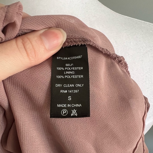 ASTR the Label Heather Mauve Floral Print Long Sleeve Sheer Ruffle Small Dress - Picture 5 of 5